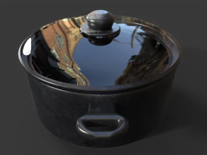 Old Rusty Cooking Pot 3D Model