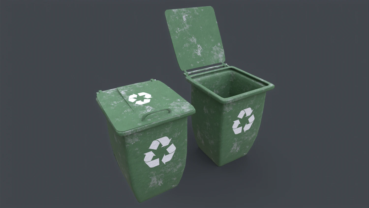 Recycle Trash Can 3D Model .c4d .max .obj .3ds .fbx .stl .blend 