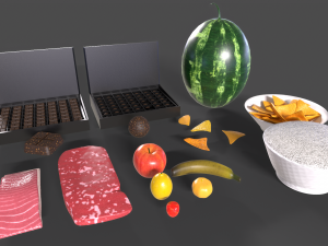 Vegetable Foods Meats and Others Collection 3D Models