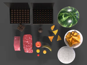 Vegetable Foods Meats and Others Collection 3D Model