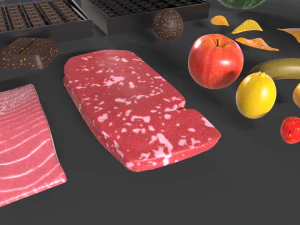 Vegetable Foods Meats and Others Collection 3D Model