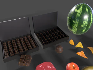 Vegetable Foods Meats and Others Collection 3D Model