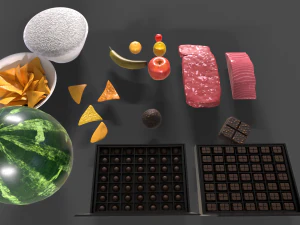 Vegetable Foods Meats and Others Collection 3D Model