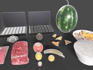Vegetable Foods Meats and Others Collection 3D Model