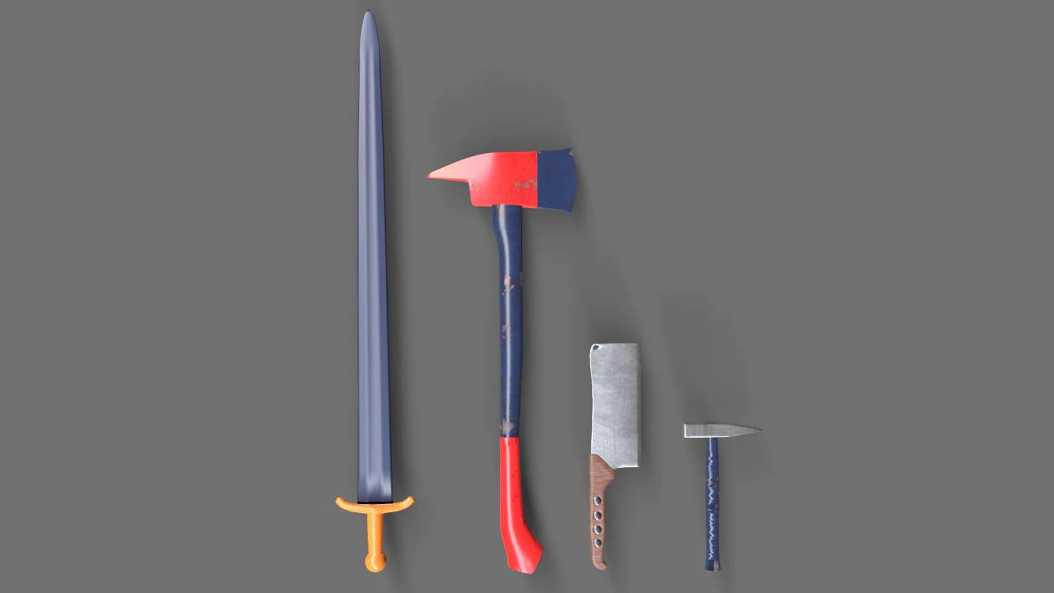 Sword and Blades Collection 3D Model .c4d .max .obj .3ds .fbx .stl .blend