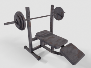 Bench Press Rusty and Normal 3D 模型
