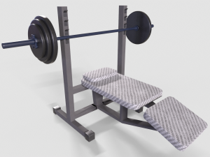 Bench Press Rusty and Normal 3D 模型