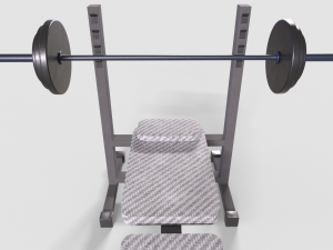 Bench Press Rusty and Normal 3D 模型