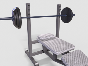 Bench Press Rusty and Normal 3D 模型