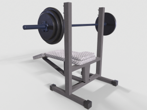Bench Press Rusty and Normal 3D 模型