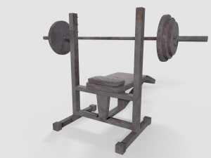 Bench Press Rusty and Normal 3D 模型