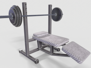 Bench Press Rusty and Normal 3D 模型