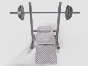 Bench Press Rusty and Normal 3D 模型
