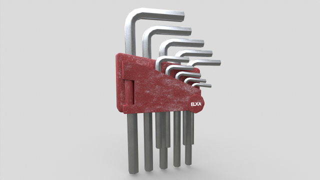 Allen Key Tool Set Modello 3D .c4d .max .obj .3ds .fbx .stl .blend 