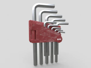 Inbusschl&uuml;ssel-Werkzeugsatz 3D Modell