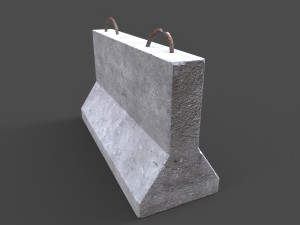 Concrete Barrier 3D Model