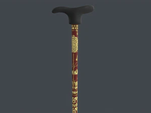 Wooden Walking Stick 3D Model