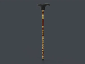 Wooden Walking Stick 3D Model