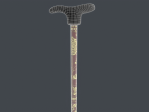Wooden Walking Stick Modelo 3D