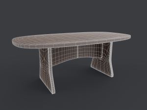 Modern Office Meeting Table Modello 3D