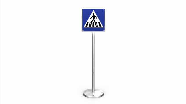 Pedestrian crossing traffic sign Modello 3D .c4d .max .obj .3ds .fbx .stl .blend 
