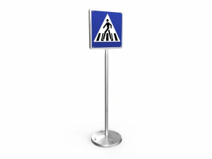 Pedestrian crossing traffic sign 3D Model