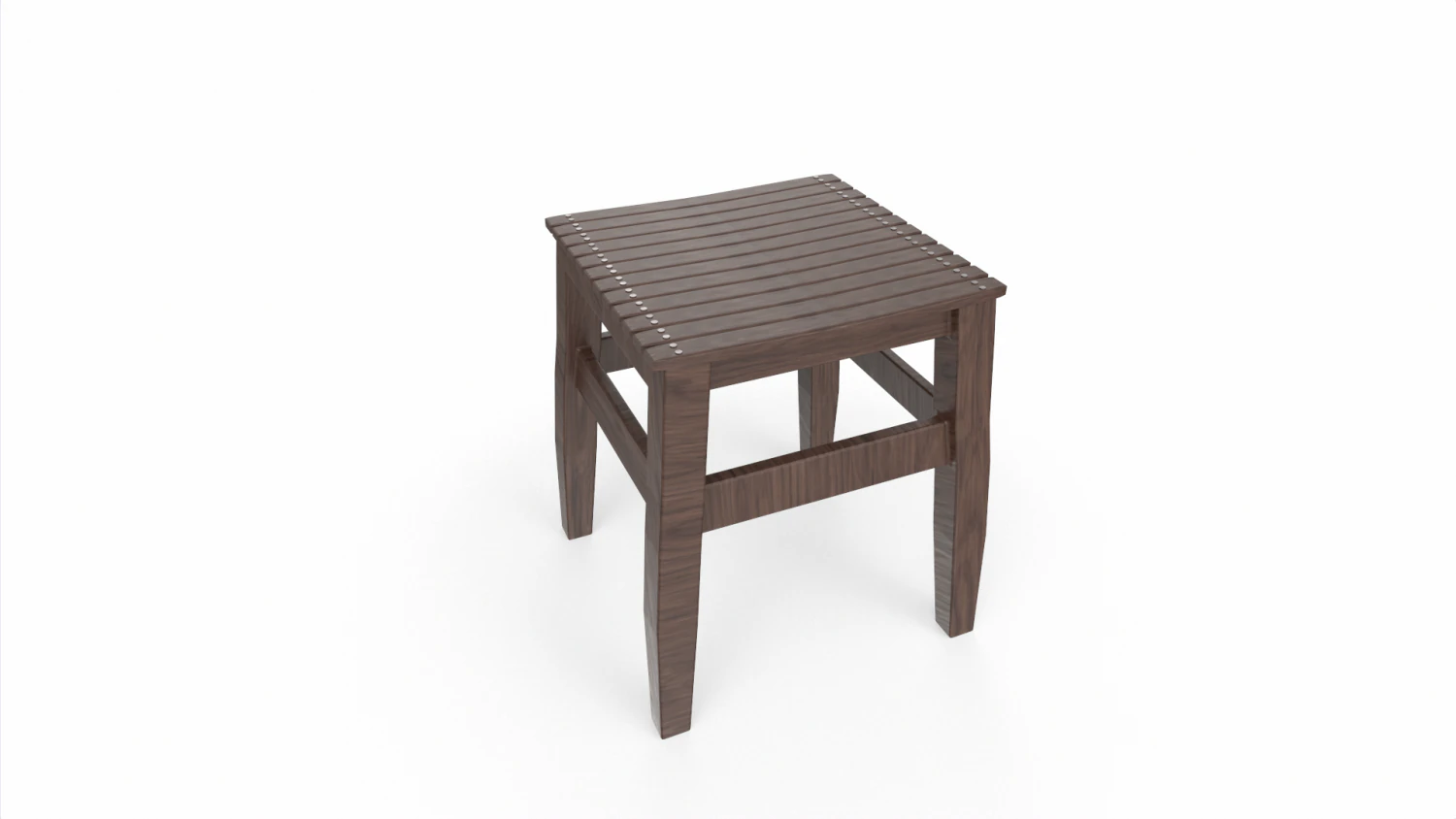 Wooden Stool 3D Model .c4d .max .obj .3ds .fbx .stl .blend