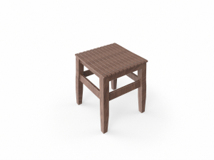 Wooden Stool Model 3D