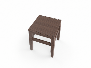 Wooden Stool Model 3D