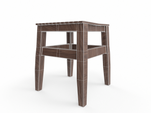 Wooden Stool Model 3D