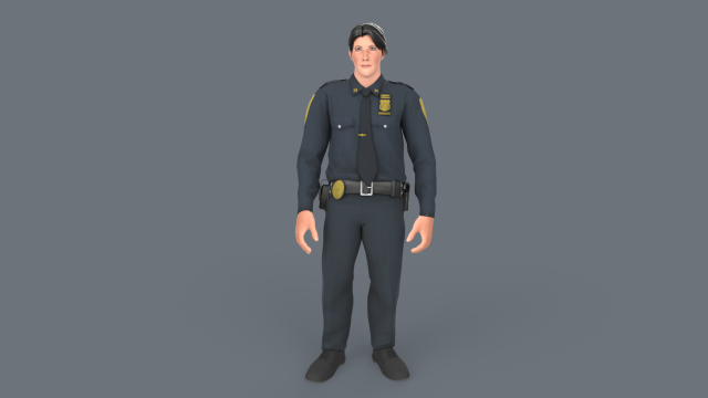 Police Boy 3D Model .c4d .max .obj .3ds .fbx .stl .blend 
