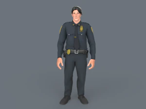 Garoto Pol&iacute;cia Modelo 3D