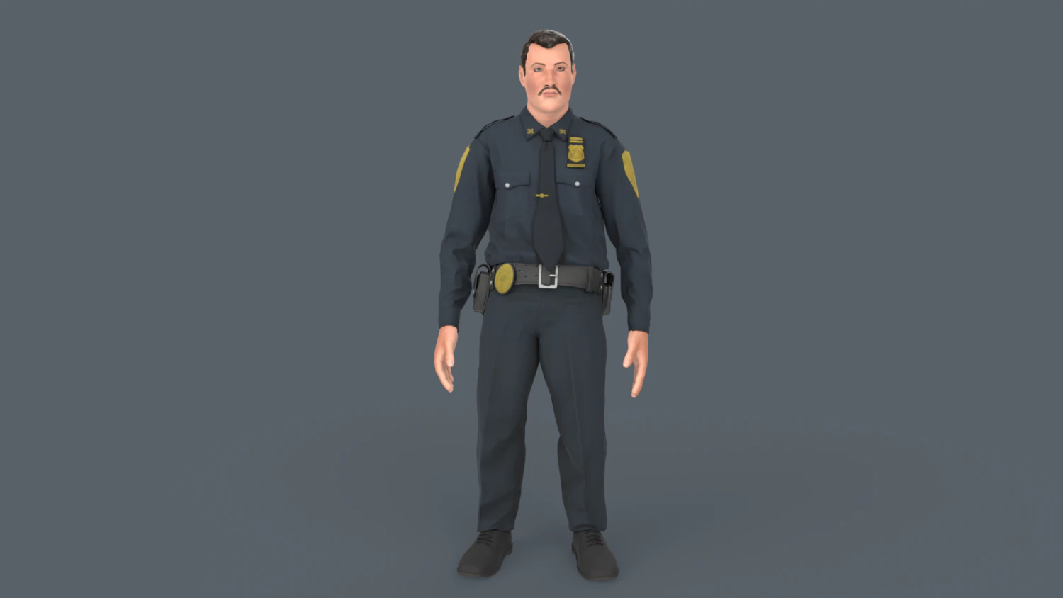 Police Man 3D Model .c4d .max .obj .3ds .fbx .stl .blend 