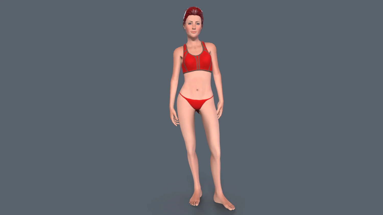 Red Woman 3D Model .c4d .max .obj .3ds .fbx .stl .blend 