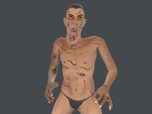 Personaje aparejado de zombi mordedor Modelo 3D