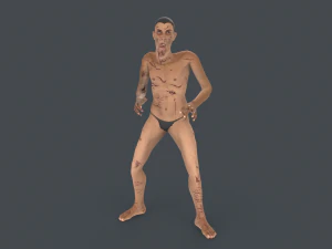 Biter Zombie Rigged Character 3D Model