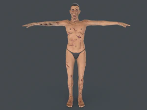 Biter Zombie Rigged Character 3D Model