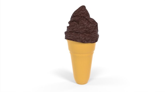 Ice Cream Cone 3D 模型 .c4d .max .obj .3ds .fbx .stl .blend 