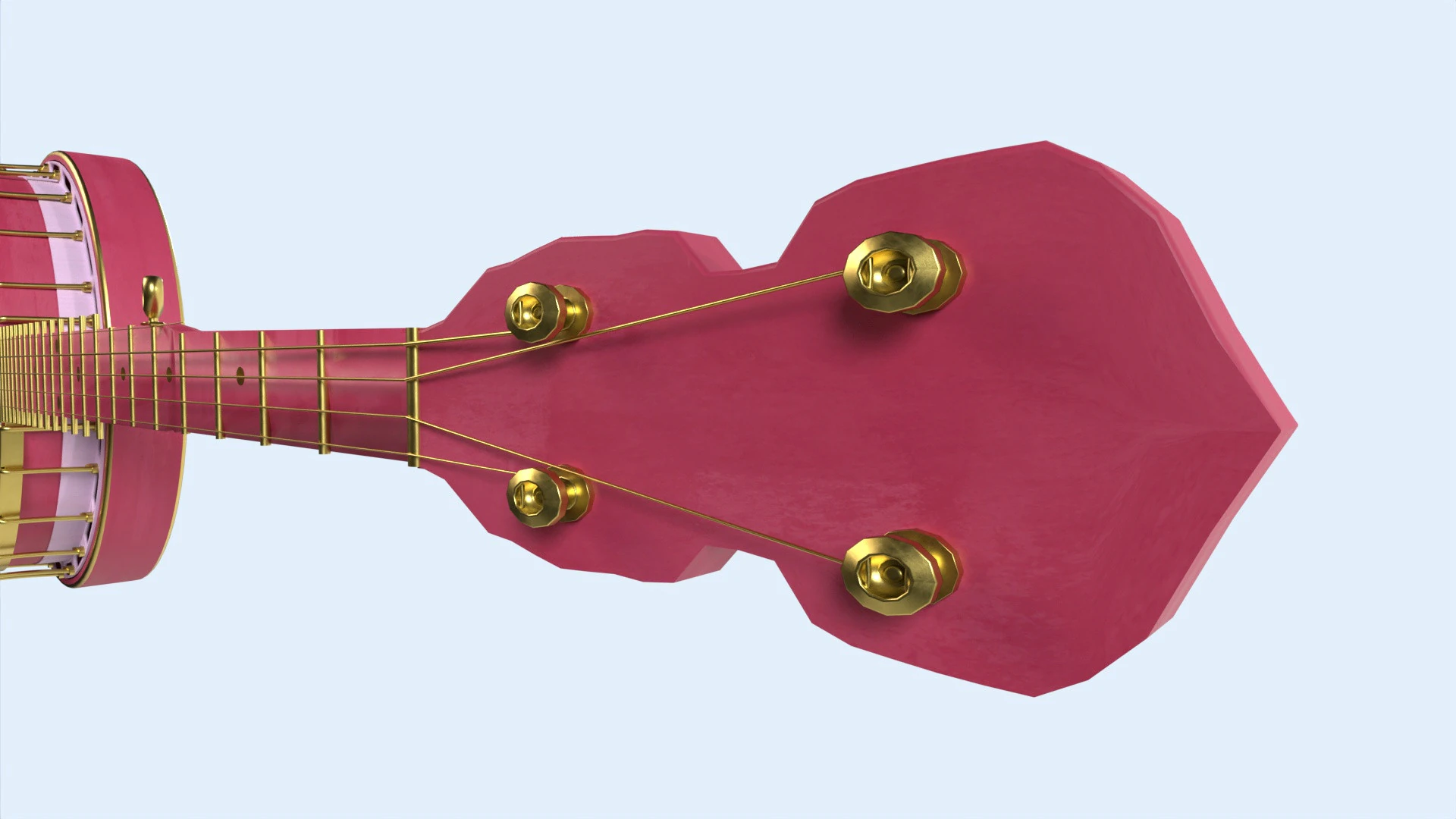 Banjo 3D Model .c4d .max .obj .3ds .fbx .stl .blend 