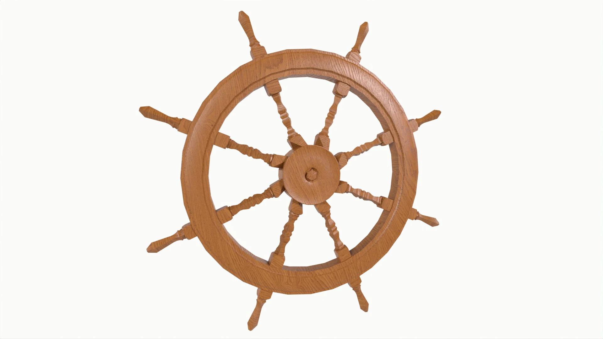 Ship Wheel 3D Model .c4d .max .obj .3ds .fbx .stl .blend