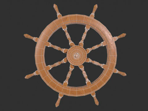 Ship Wheel 3D Model