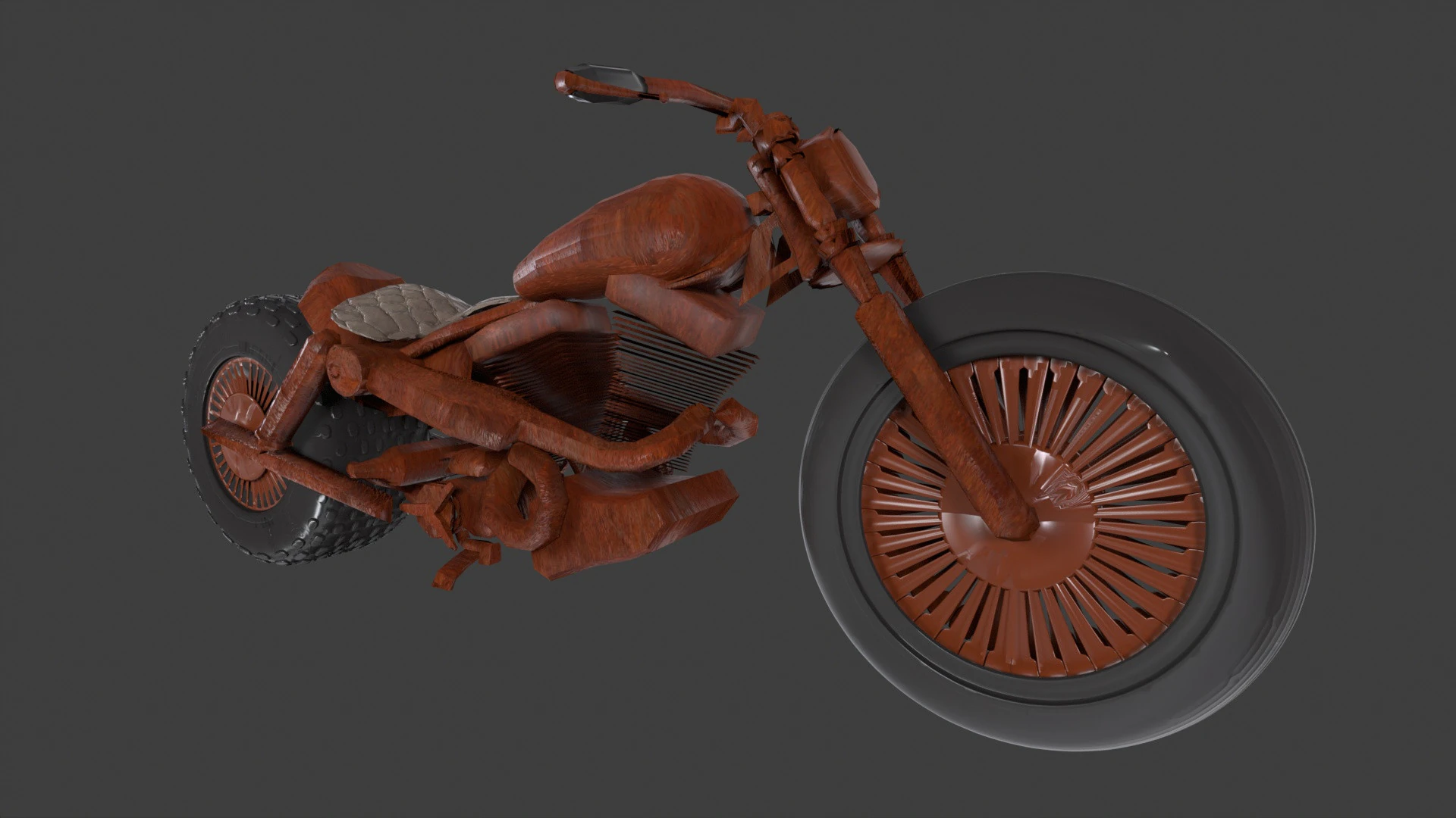 Scrap Motorcycle 3D Model .c4d .max .obj .3ds .fbx .stl .blend