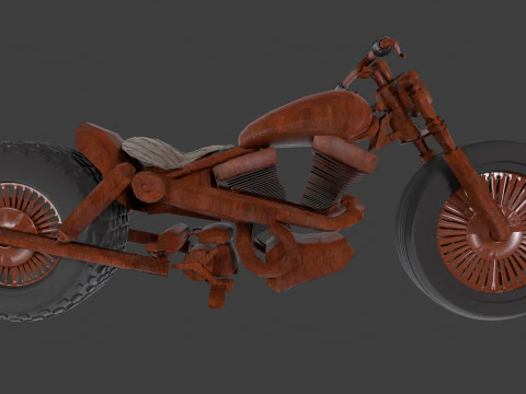 Scrap Motorcycle 3D Model