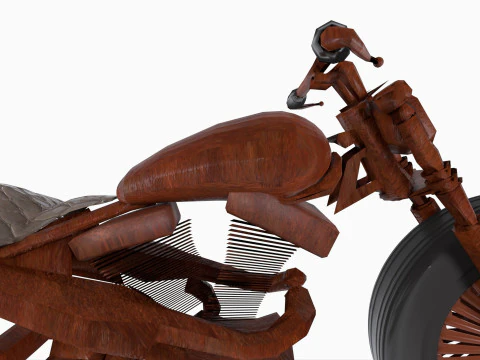 Scrap Motorcycle 3D Model