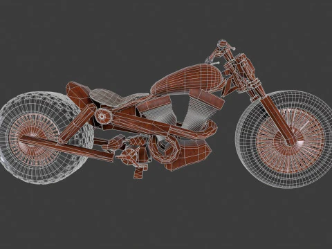 Scrap Motorcycle 3D Model