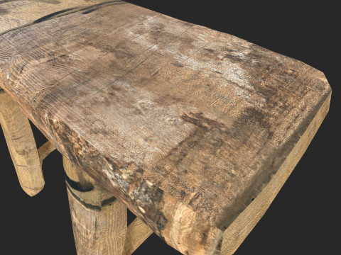 Wooden Stool 3D Model