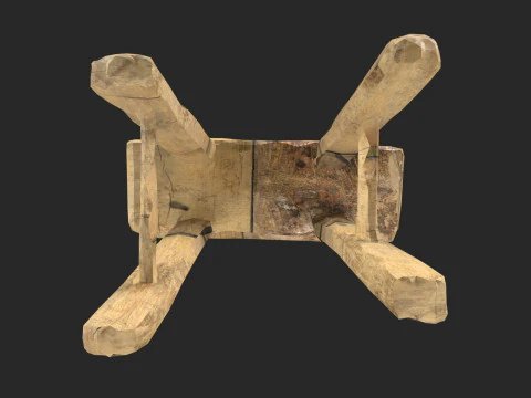 Wooden Stool 3D Model