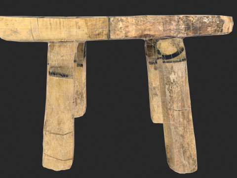 Wooden Stool 3D Model