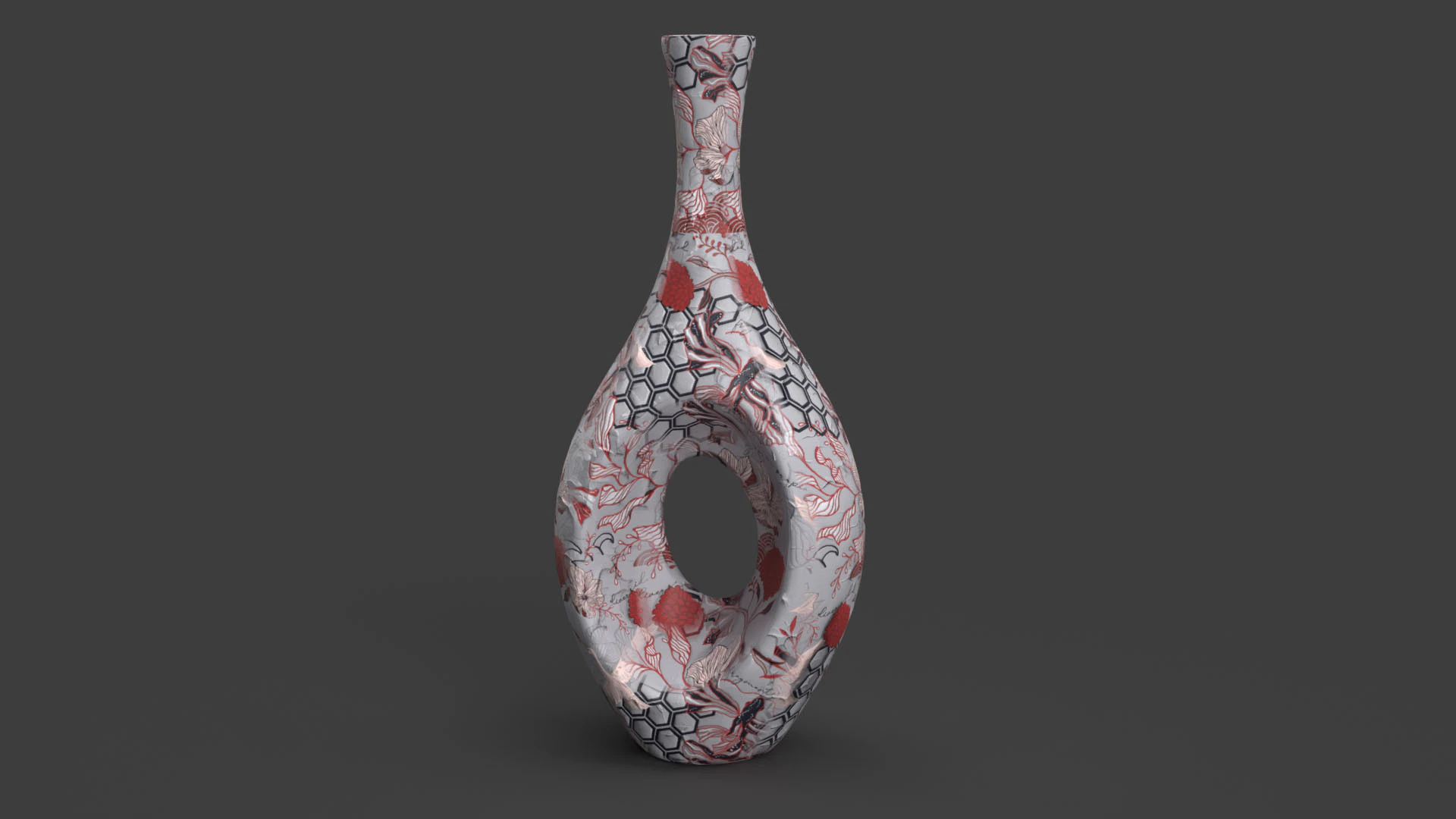 Painted Vase 3D Model .c4d .max .obj .3ds .fbx .stl .blend 