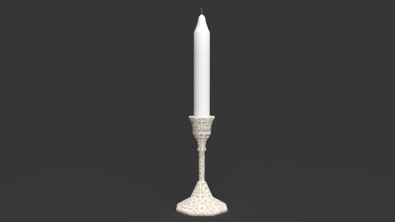 Candle Holder 3D Model .c4d .max .obj .3ds .fbx .stl .blend 